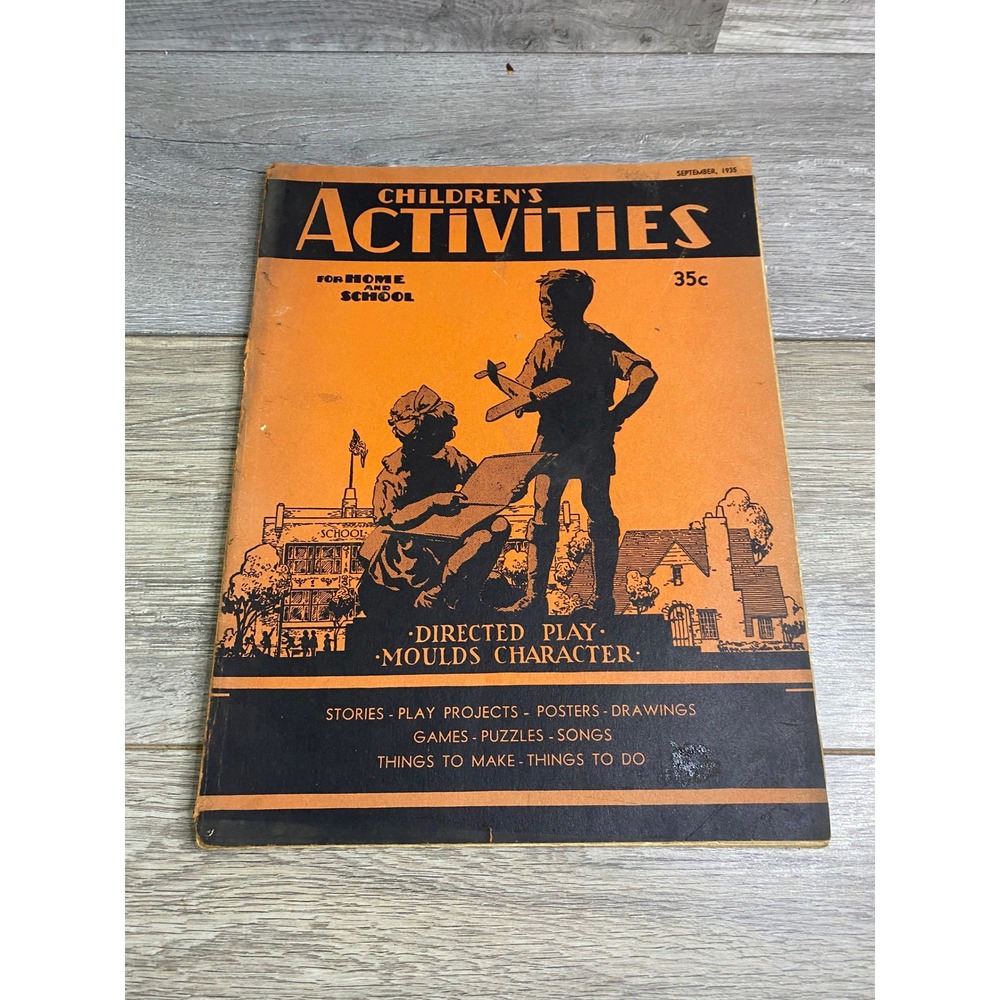 Vintage Childrens Activities Magazine September 1935 Stories Projects Games 35c